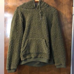Olive Sherpa hoodie